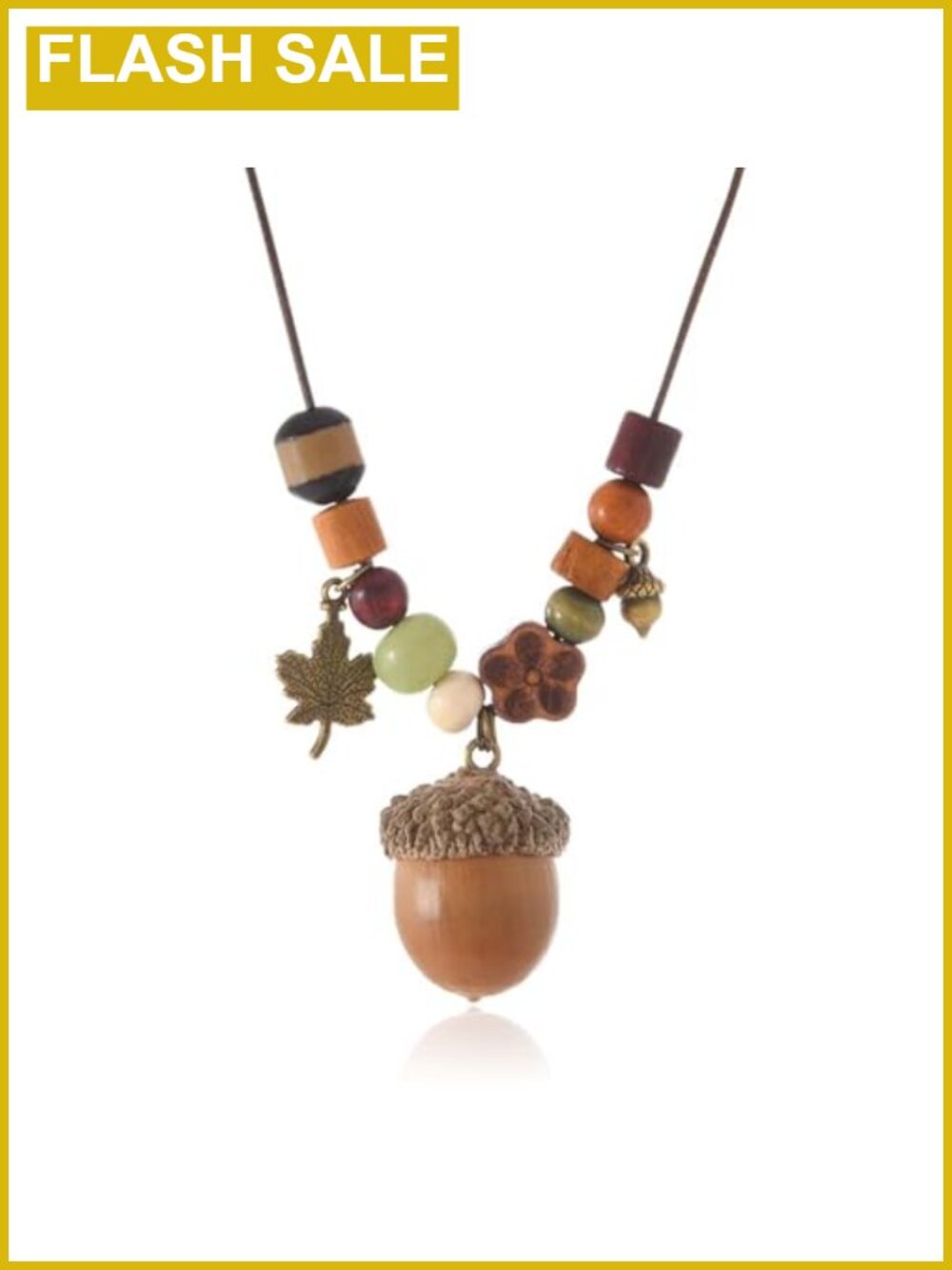 Acorn Pendant Necklace Cable Chain Fall Jewelry Thanksgiving Gift